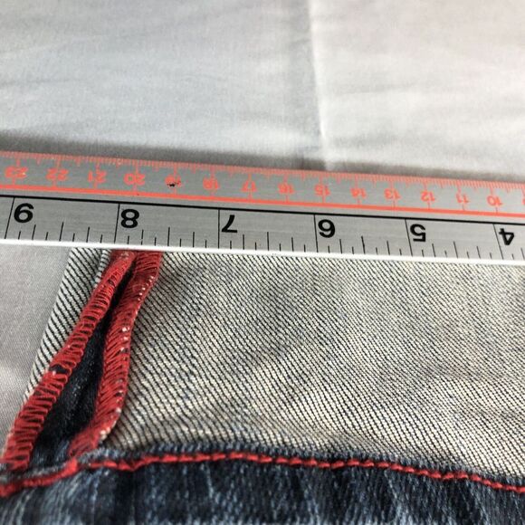 Baby Phat Distressed Medium Wash Denim Capris Straight Leg Size 16 Women Casual - Picture 12 of 12